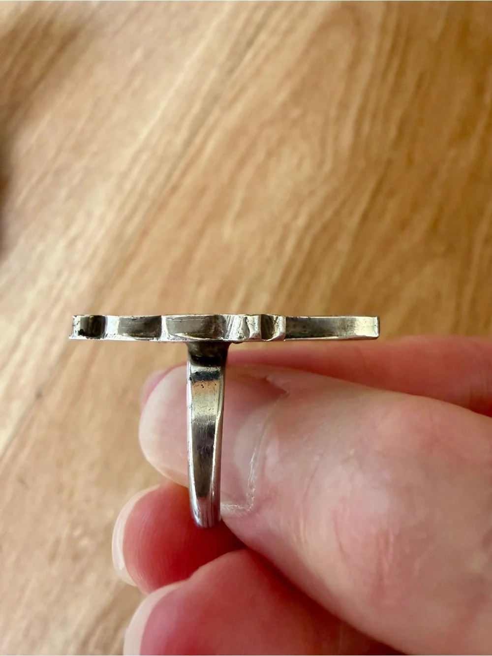 Vintage Native American Zuni Sterling Silver Turquoise Inlay Bird Ring Size 6